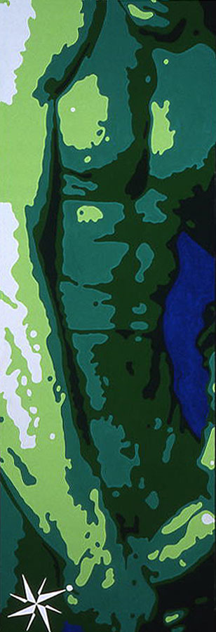 <br/>Neptune, 2003<br/>72" x 24"<br/>acrylic on canvas
